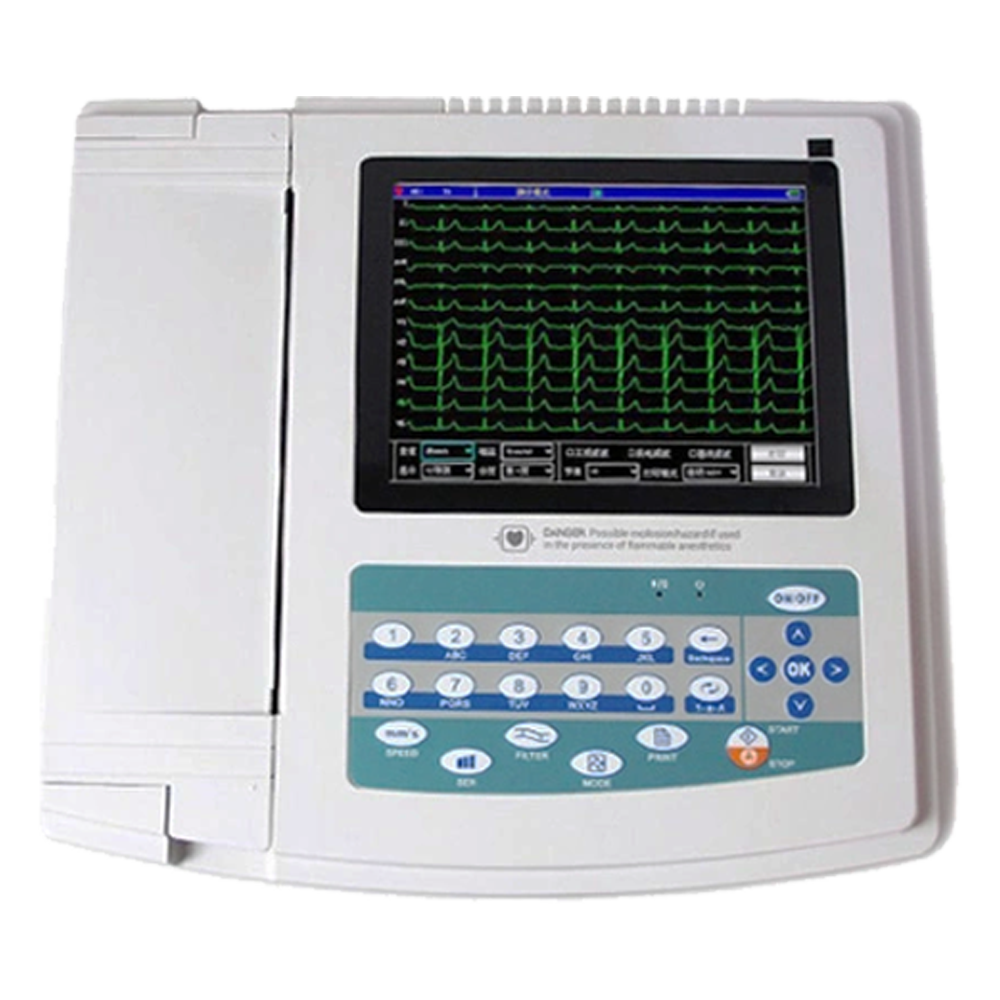 Digital EEG ECG EKG Emg Vcg Cardiotocography Hospital Equipment Monitor Portbale Portable Electrocardiogram 12 Lead ECG ezgif