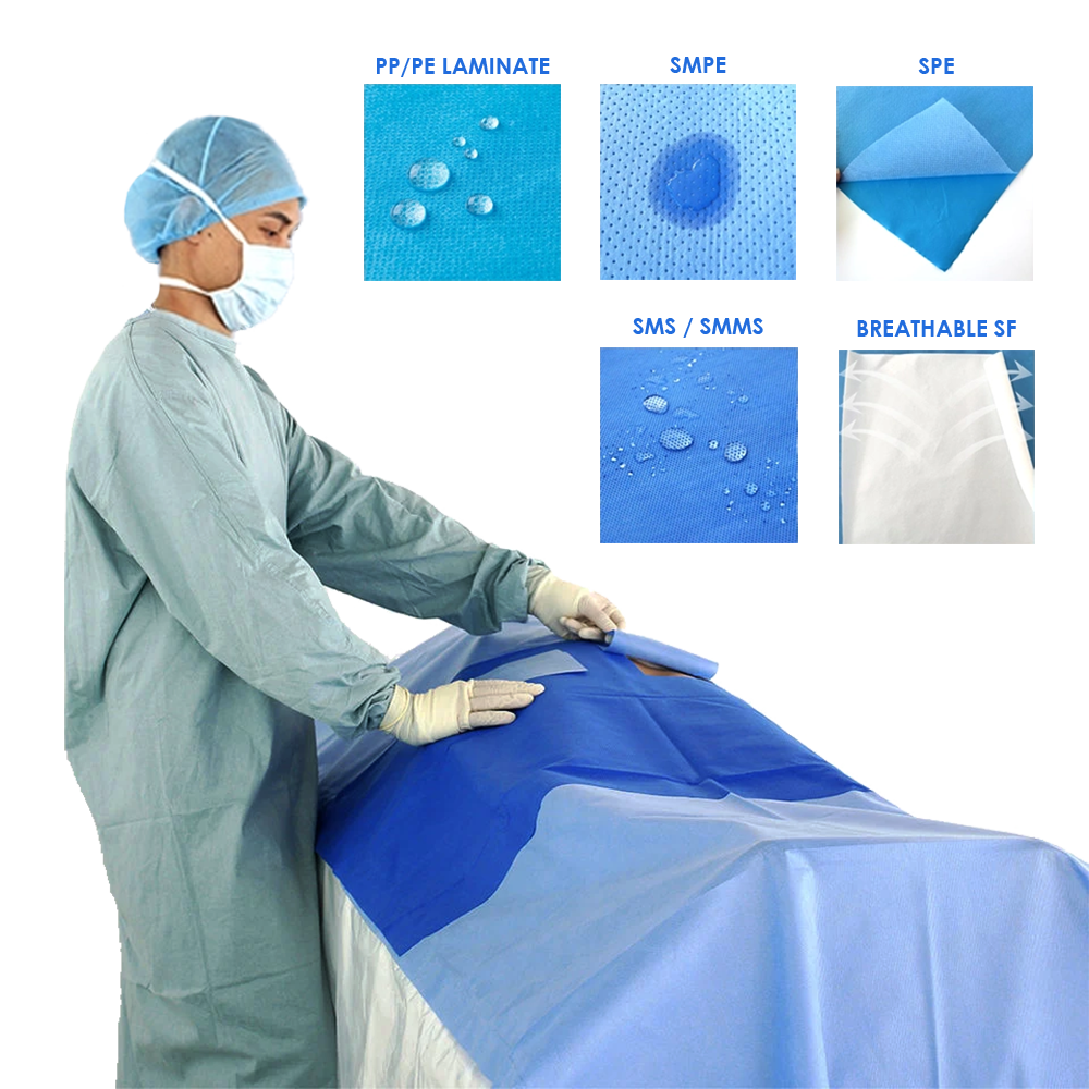 Hydrophilic Smpe Smspe Nonwoven Laminated Fabric For Medical Drapes