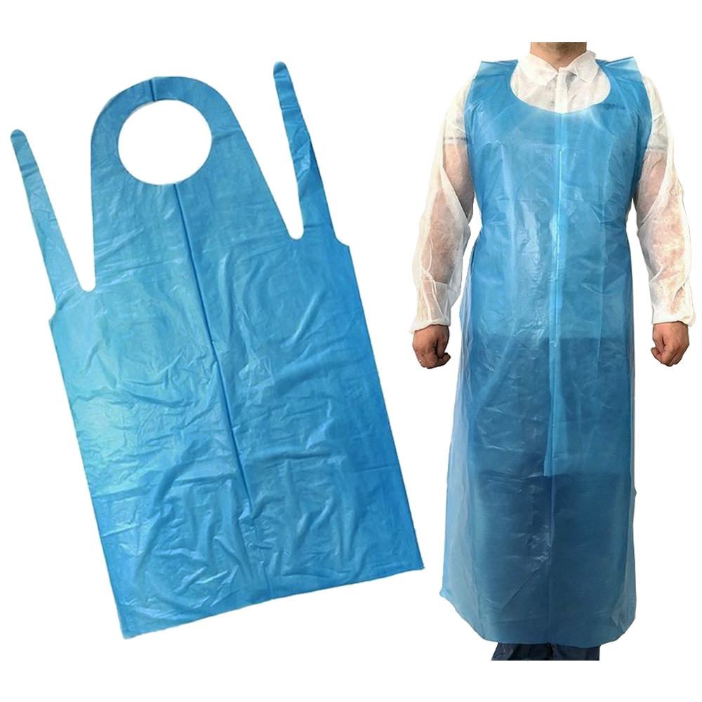 Pe Apron Vinyl Plastic Size 160 Cm Long With Blue Color