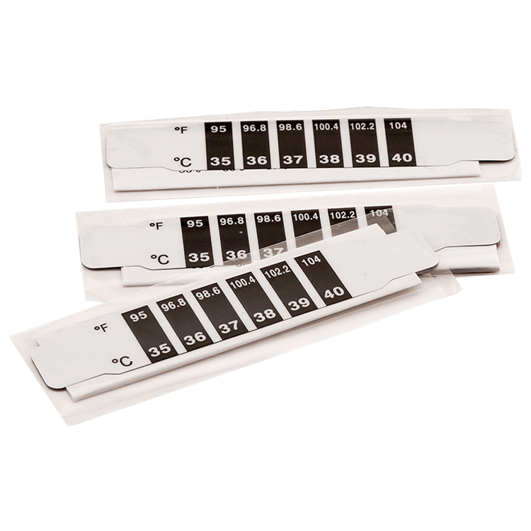 Liquid crystal forehead thermometer strip