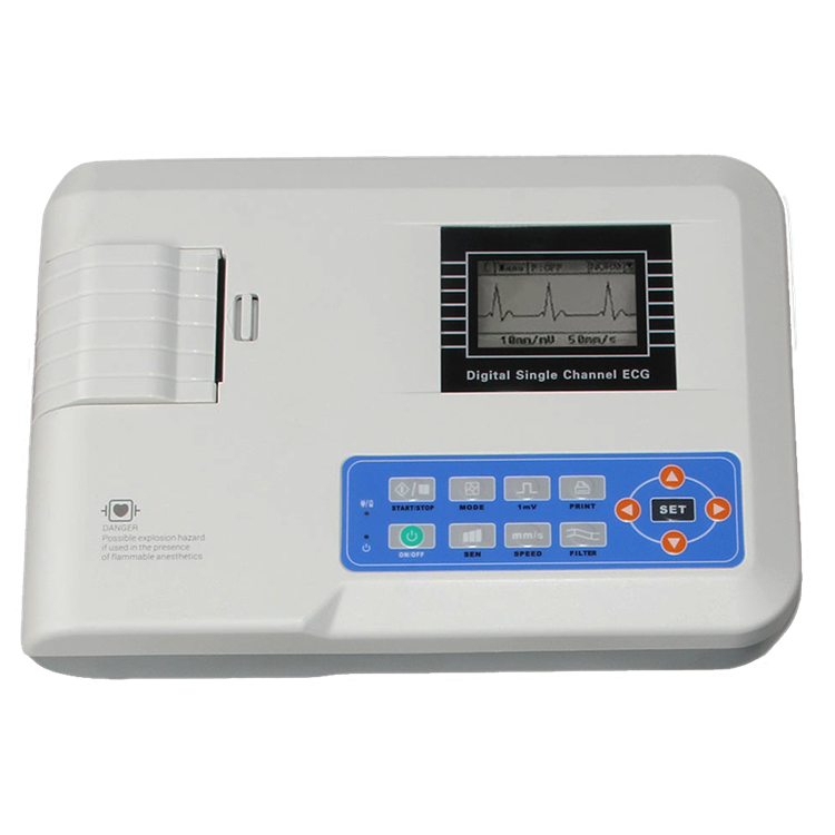 Portable single channel digital EKG machine